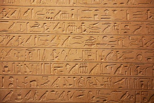 Egyptiska Hieroglyfer Väggen — Stockfoto