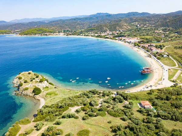 Luchtfoto Van Het Prachtige Strand Van Sitonia Chalkidiki Griekenland — Stockfoto