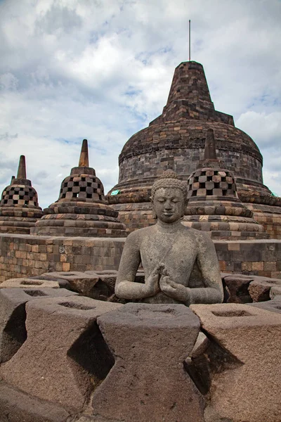 Świątynia Borobudur Niedaleko Yogyakarta Wyspie Java Indonezja — Zdjęcie stockowe