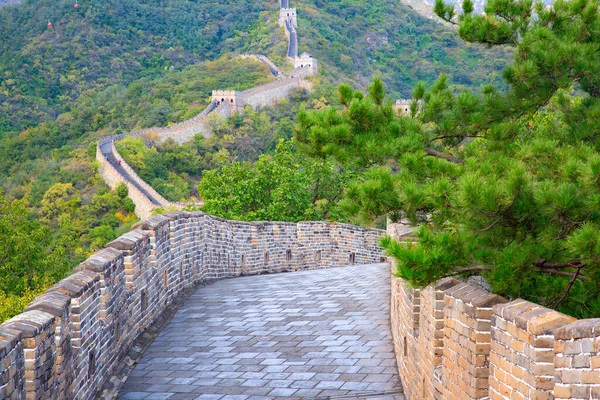 Famosa Grande Muraglia Cinese Sezione Mutianyu Situata Vicino Alla Città — Foto Stock