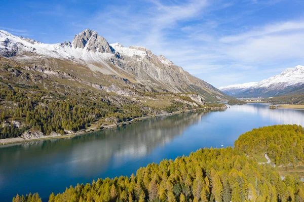 Draaiende Weg Van Maloja Pas Tussen Zwitserland Italië — Stockfoto