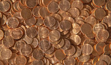 Büyük miktarda Amerikan sikkesi.
