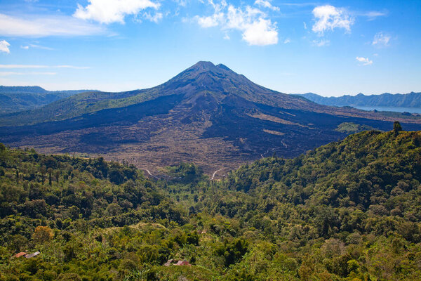 Mount Agung volcano on the Bali island, Indonesia