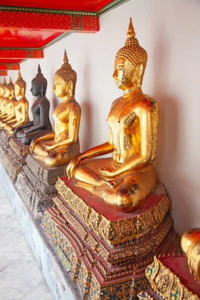 Famosa Estátua Reclinando Buda Wat Pho Bangkok Tailândia — Fotografia de Stock