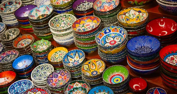 Традиционная Турецкая Керамика Большом Базаре — стоковое фото