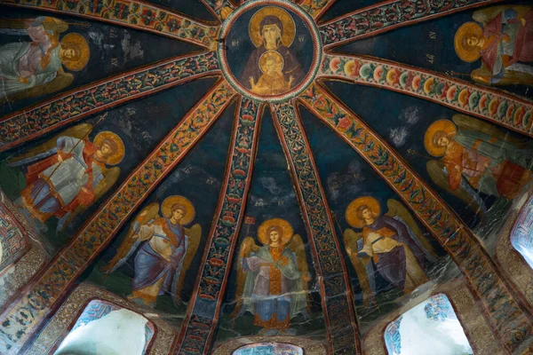 伊斯坦布尔 Chora圣救主教堂 Kariye Camii 的内部 1315年至1321年期间由不知名艺术家完成的马赛克作品 — 图库照片