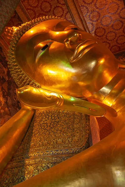 Beroemd Liggend Boeddha Standbeeld Wat Pho Bangkok Thailand — Stockfoto