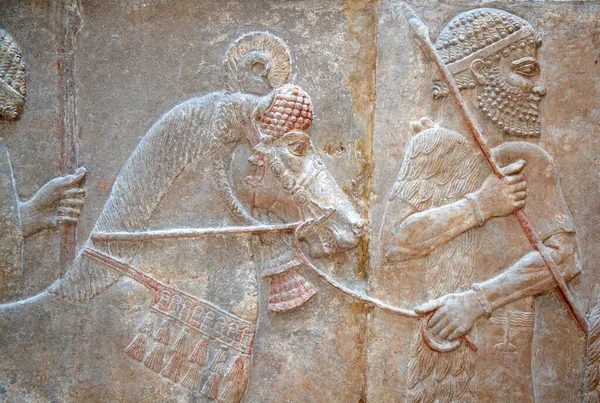 Ancient Sumerian Stone Carving Cuneiform Scripting — Stock Photo, Image
