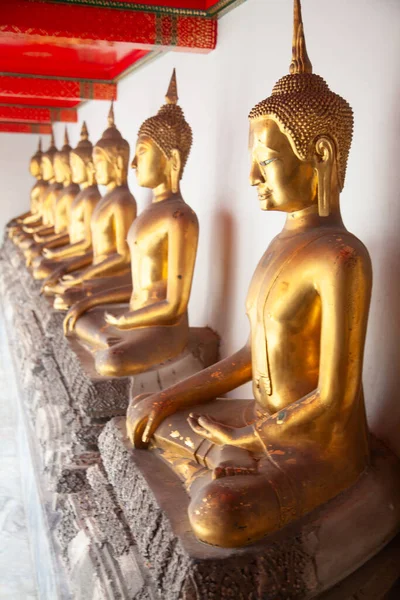 Famosa Estátua Reclinando Buda Wat Pho Bangkok Tailândia — Fotografia de Stock