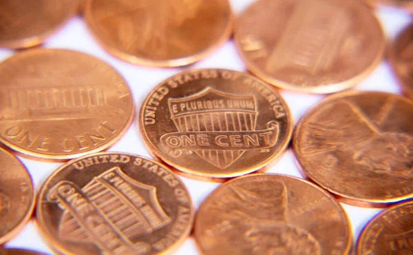 Gran Pila Monedas Los Estados Unidos — Foto de Stock