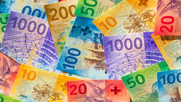 Kolekcja Nowych Szwajcarskich Banknotów Wyemitowanych Latach 2017 2019 — Zdjęcie stockowe