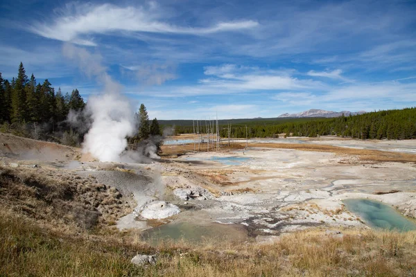 Cuenca Del Géiser Norris Parque Nacional Yellowstone Estados Unidos — Foto de Stock