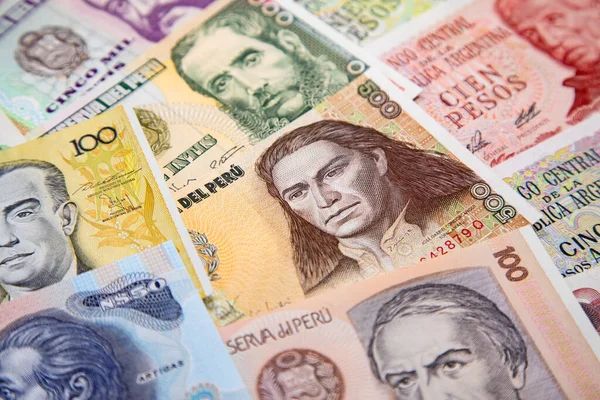 Verscheidenheid Van Zuid Amerikaanse Bankbiljetten — Stockfoto