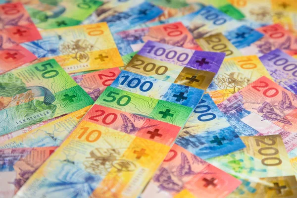 Inzameling Van Nieuwe Zwitserse Bankbiljetten Uitgegeven 2017 2019 — Stockfoto