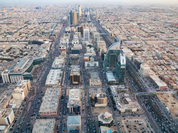 Riyadh Luty Widok Lotu Ptaka Centrum Rijadu Lutego 2016 Roku — Zdjęcie stockowe