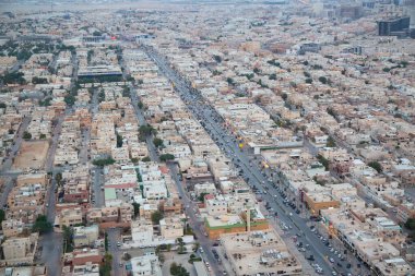 RIYADH - 29 Şubat 2016 Riyad, Suudi Arabistan 'da Riyad şehir merkezindeki hava görüntüsü. 