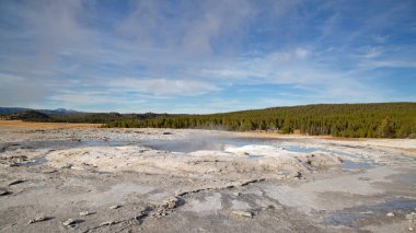 Yellowstone Ulusal Parkı 'ndaki düşük gayzer havzası, ABD