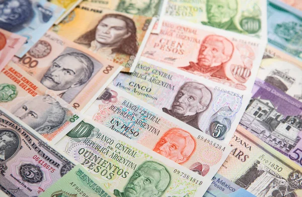 Variety South American Banknotes — Stock Photo, Image