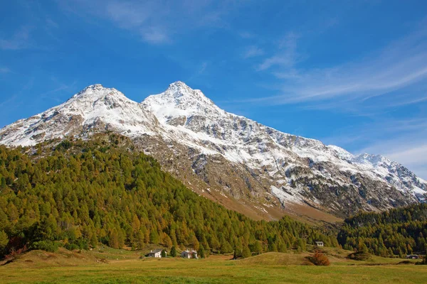 Maloja Region Collection Beatiful Lakes Mountains Road Connecting Switzerland Ital — Stock Photo, Image