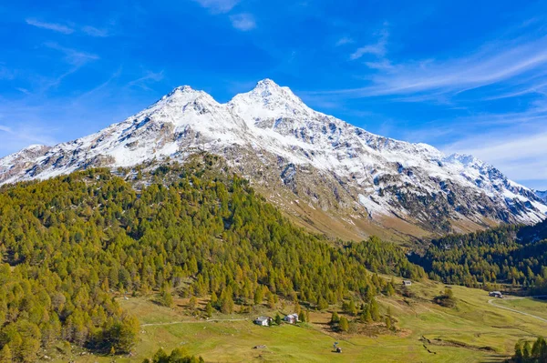 Carretera Sinuosa Del Paso Maloja Que Une Suiza Italia —  Fotos de Stock
