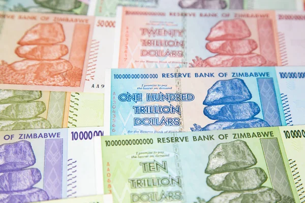 Banknoty Zimbabwe Hiperinflacji — Zdjęcie stockowe