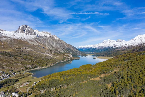 Strada Tortuosa Del Passo Maloja Che Collega Svizzera Con Italia — Foto Stock