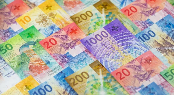 Collecte Des Nouveaux Billets Suisses Émis 2017 2019 — Photo