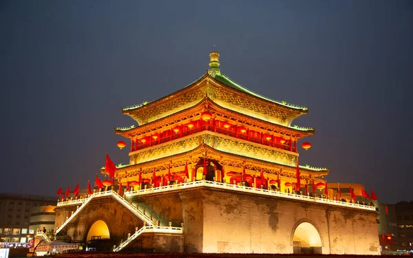 Famous Bell Tower City China Capital Shaanxi Province One Oldest — Stock Photo, Image