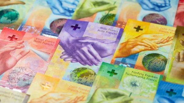 Collecte Des Nouveaux Billets Suisses Émis 2017 2019 — Photo