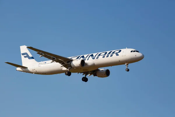 Zurich Luglio Airbus 321 Finair Atterra Zurigo Dopo Volo Corto — Foto Stock