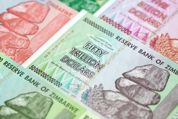 Billetes Zimbabwe Después Hiperinflación — Foto de Stock