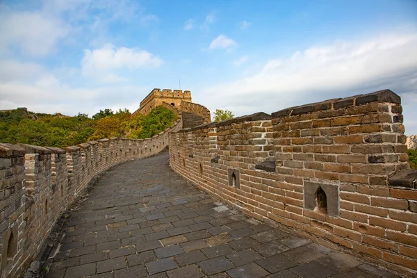 Famous Great Wall China Section Mutianyu Located Nearby Beijing City — Stock Photo, Image