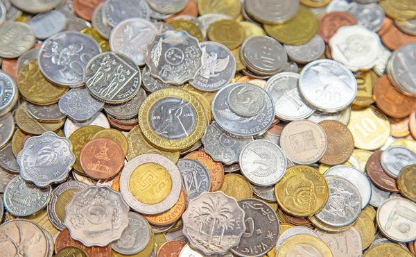 Colección Las Antiguas Monedas Circuladas Diversos Países Continentes —  Fotos de Stock