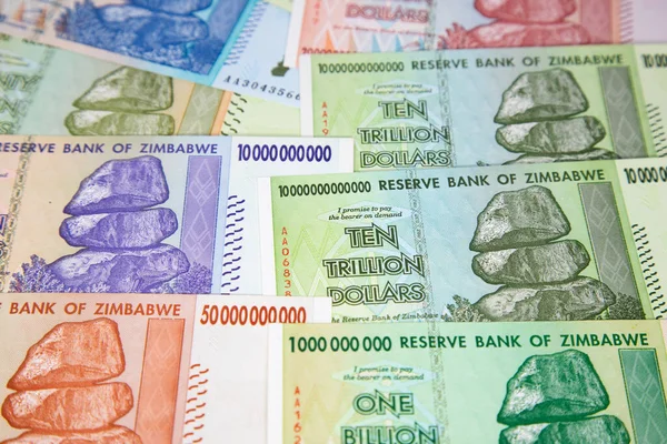 Banknoty Zimbabwe Hiperinflacji — Zdjęcie stockowe