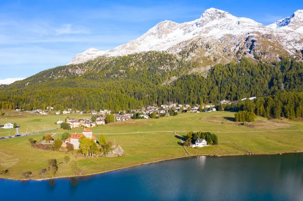 Carretera Sinuosa Del Paso Maloja Que Une Suiza Italia —  Fotos de Stock