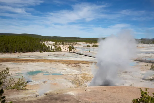 Geyser Eruption Yellowstone National Park Usa — Stock Photo, Image