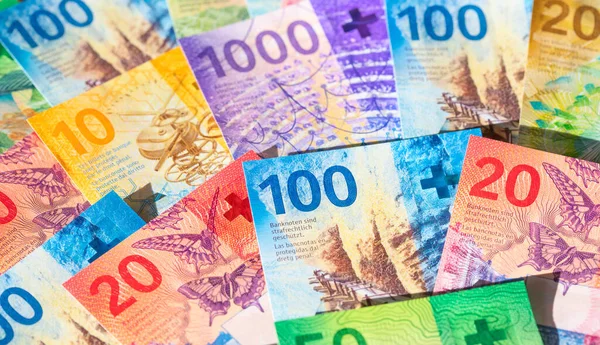 Sammlung Der Neuen Schweizer Banknoten Ausgegeben Den Jahren 2017 2019 — Stockfoto