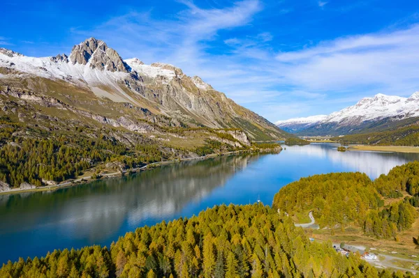 Draaiende Weg Van Maloja Pas Tussen Zwitserland Italië — Stockfoto