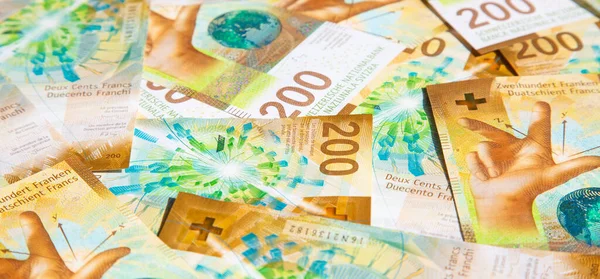 スイス1000フラン紙幣のコレクション スイス国立銀行 Snb が発行する1000フラン紙幣は 世界で最も価値のある銀行券の1つです 現在の銀行券1000枚は1995年以降スイスで流通している — ストック写真