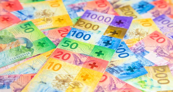 Inzameling Van Nieuwe Zwitserse Bankbiljetten Uitgegeven 2017 2020 — Stockfoto