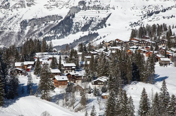 Winter Den Schweizer Alpen Dorf Arvenbuel Bei Amden Kanton Gallen — Stockfoto