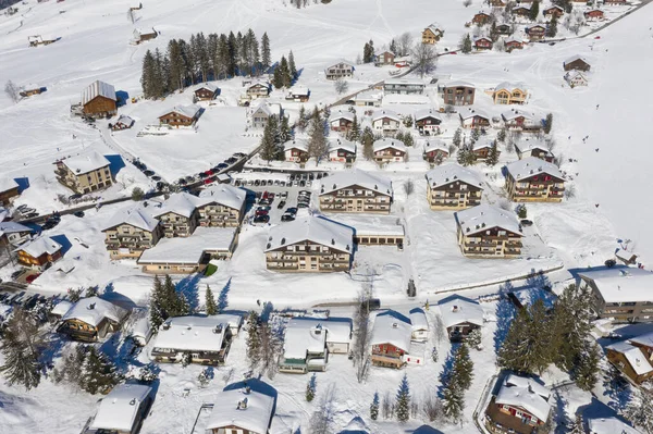 Zima Szwajcarskich Alpach Wioska Arvenbuel Pobliżu Kantonu Amden Gallen Szwajcarii — Zdjęcie stockowe