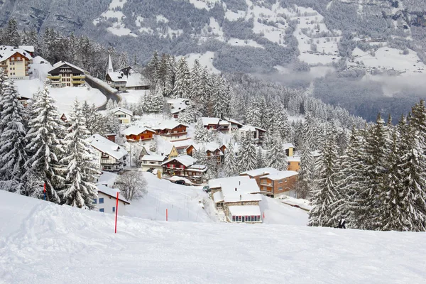 Vinter Schweiziska Alperna Schweiz — Stockfoto