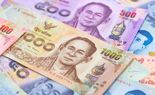 Thai Baht Note Depicting King Thailand — Stock Photo, Image