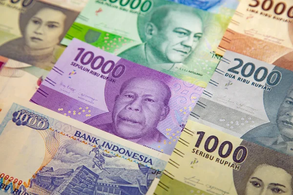 Insamling Indonesiska Rupiah Sedlar — Stockfoto