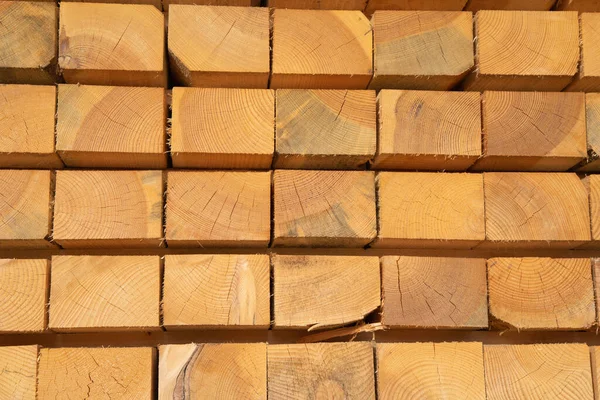 Stack New Wooden Studs Lumber Yard — Stock Photo, Image