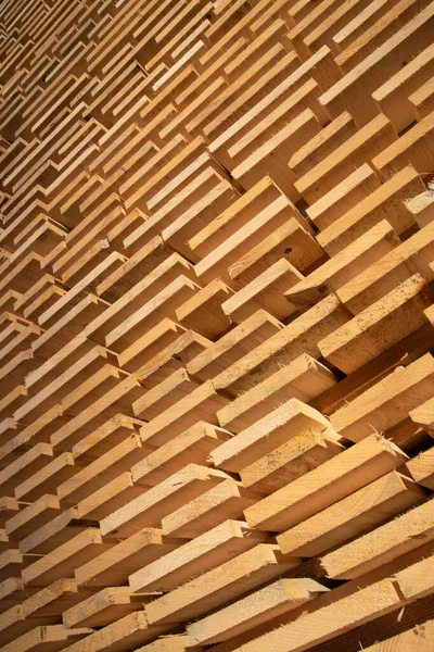 Stack New Wooden Studs Lumber Yard — Stock Photo, Image