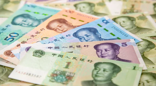 Çin Banknotlarının Koleksiyonu — Stok fotoğraf