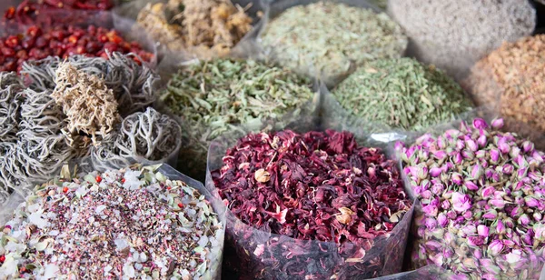 Especiarias Coloridas Tradicional Souk Árabe Mercado Dubai — Fotografia de Stock