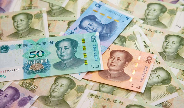 Çin Banknotlarının Koleksiyonu — Stok fotoğraf